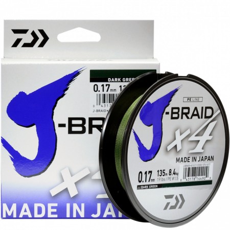 Леска плетеная DAIWA "J-Braid X4" 135м зел.